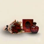 عطر Hypnotic Poison مع باقة الورود الحمراء